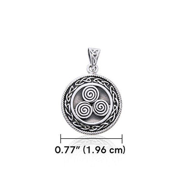 Small Celtic Knot Triskelion Spiral Pendant TPD3024 - Jewelry